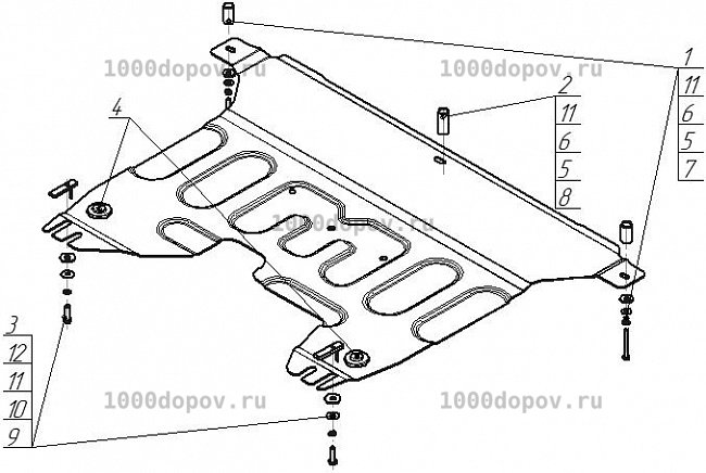 Защита Motodor 71009 KIA Cerato 2016-2018 (Картер, Кпп) — рисунок 2