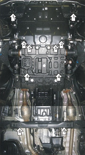 Защита Motodor 32522 на Lexus LX 2007-н.в. (Картер, КПП, передний дифференциал, радиатор) — рисунок 4