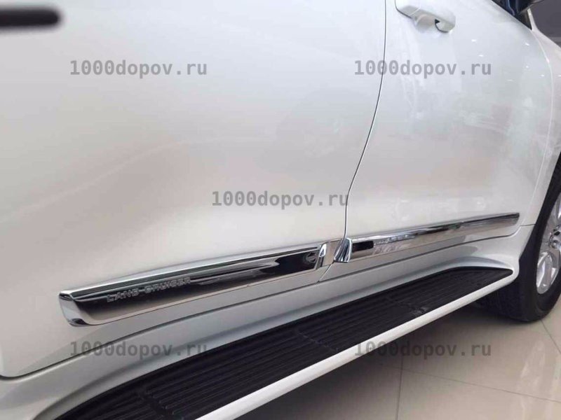 Молдинги дверей Toyota Land Cruiser 200 (хром) 2016 - н.в. — рисунок 1
