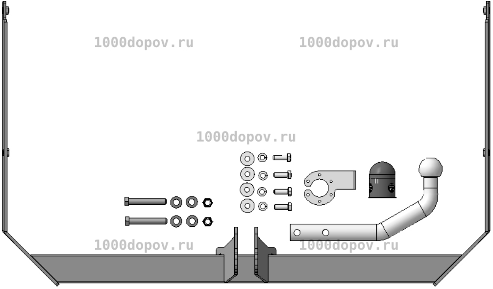 Фаркоп АвтоСтандарт F101A Ford Focus 2 седан 2005-2011 (оцинк. шар) — рисунок 3