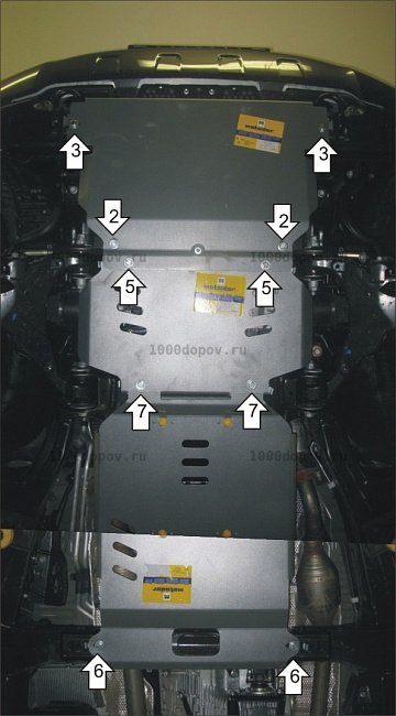 Защита Motodor 32522 на Toyota Land Cruiser 200 2007-н.в. (Картер, КПП, передний дифференциал, радиатор) — рисунок 4