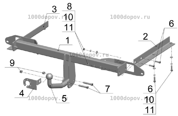 Фаркоп Avtos OP 06 Opel Astra J Sport Tourer (универсал) 2011- н.в. — рисунок 2