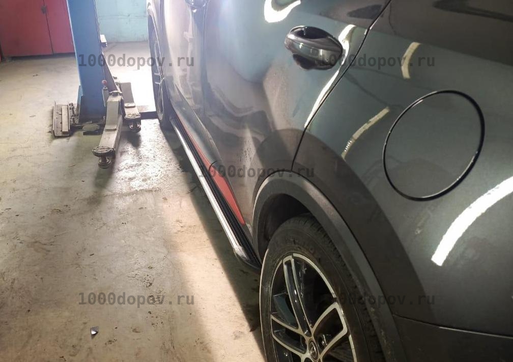 Пороги подножки на Changan CS55 PLUS+ 2023-н.в. черные — рисунок 9