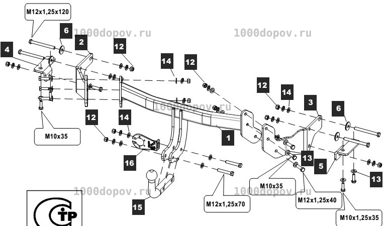 Фаркоп Baltex 10257412 Kia Sorento III 2013-2018 — рисунок 2