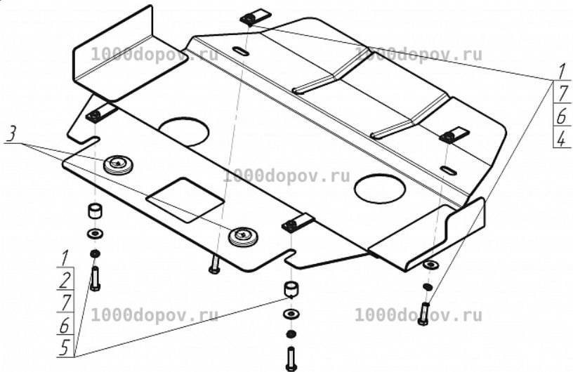 Защита Motodor 01206 Mercedes E-class 1995-1999 (Картер, Кпп) — рисунок 2