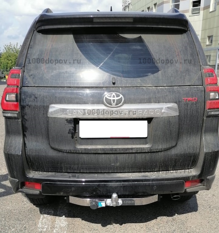 Фаркоп Baltex Y-13E-2 Toyota Land Cruiser Prado 120 2003-2009 (алюм. накладка, надпись Land Cruiser) — рисунок 3