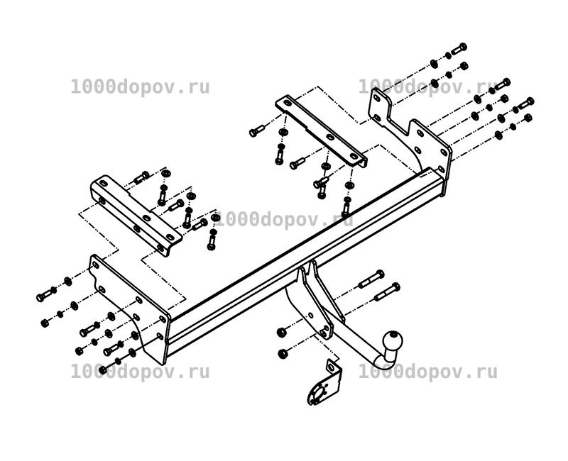 Фаркоп Avtos MI 24 Mitsubishi Outlander 2003-2007 — рисунок 2