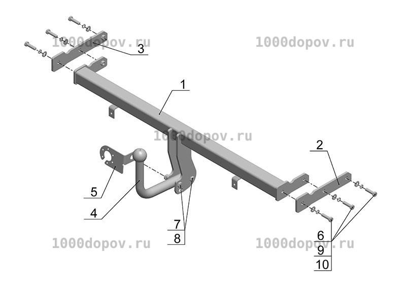 Фаркоп Avtos KI 19 KIA Rio 2 hb 10/2009-2011 — рисунок 2