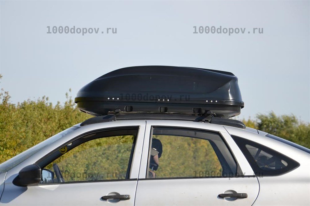 Автобокс  Аэродинамический 360 литров чёрный "Turino Compact" с односторонним открыванием — рисунок 5