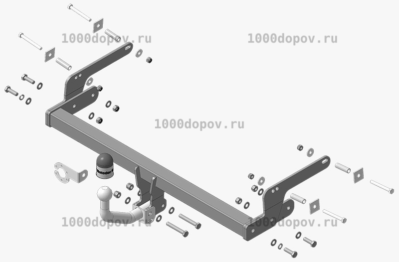 Фаркоп Motodor 91717-A Renault Sandero 2014-2022 (оцинк. Шар) — рисунок 1