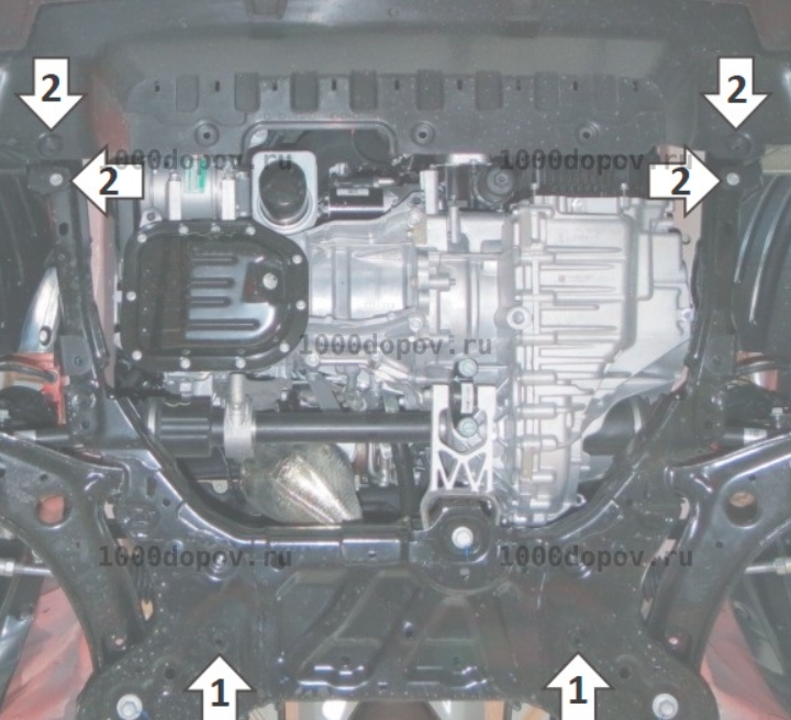 Защита Motodor 73101 на Haval Jolion (кроме Comfort) 2021-н.в. (Картер, КПП) — рисунок 4