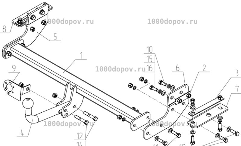 Фаркоп Avtos FD 33 Ford Mondeo 2015-н.в. — рисунок 13