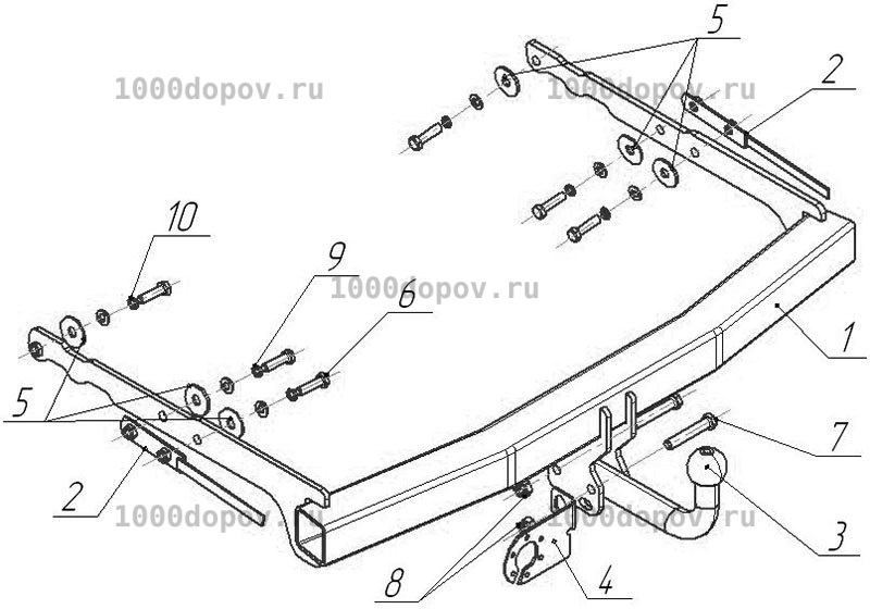 Фаркоп Avtos FD 23 Ford Mondeo 03/2007-2014 — рисунок 7