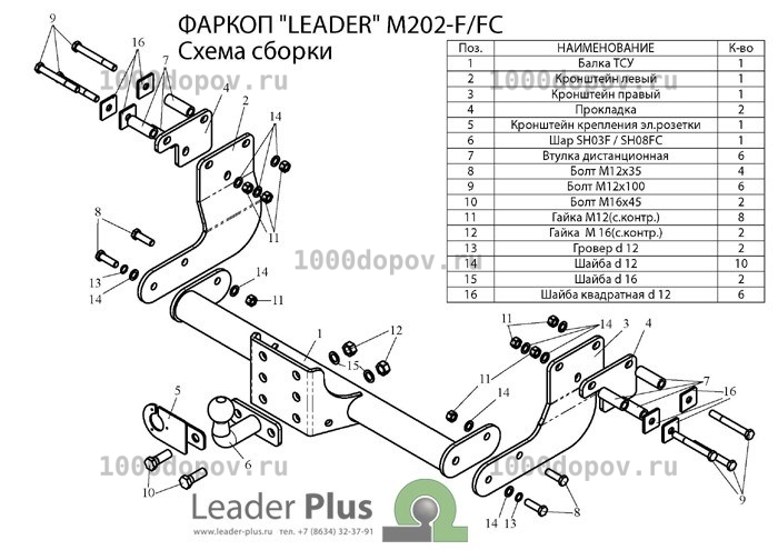 Фаркоп Leader Plus M202-FC Mercedes Vito (638) 1999-2003 — рисунок 2