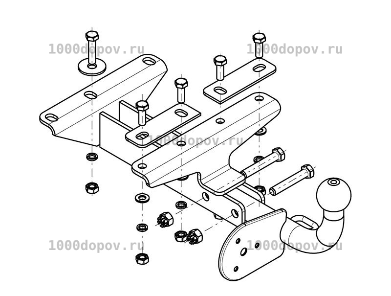 Фаркоп Avtos DW 04 Daewoo Matiz 2002-2015 — рисунок 7