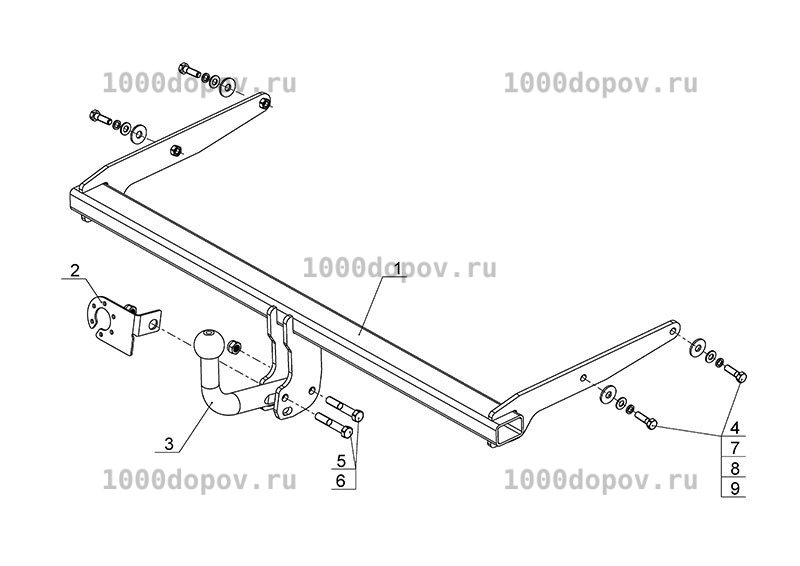 Фаркоп Avtos MZ 02 Mazda 5 2007-н.в. — рисунок 6