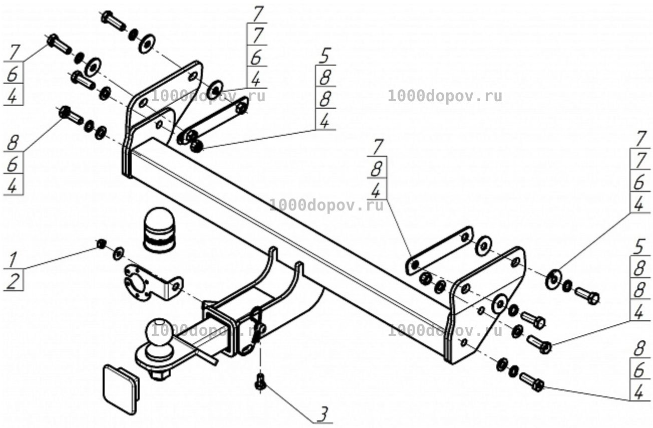 Фаркоп Motodor 94210-E Geely Monjaro 2022-н.в. — рисунок 10