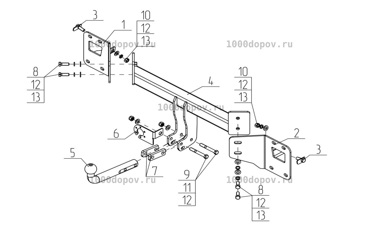 Фаркоп Avtos GL 04 Geely Atlas 2023-н.в — рисунок 1