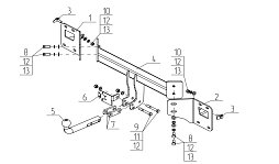 Фаркоп Avtos GL 04 Geely Atlas 2023-н.в