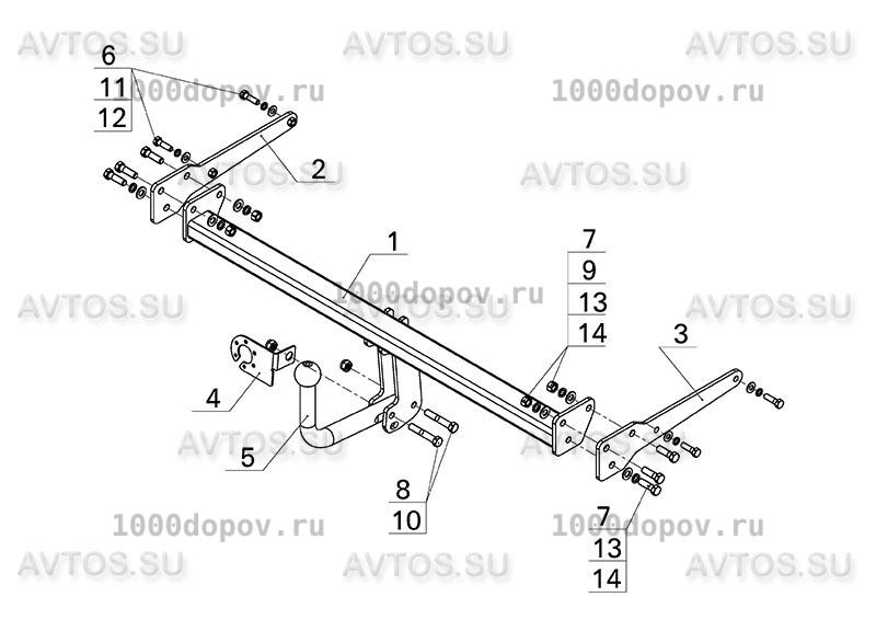 Фаркоп Avtos SZ 12 Suzuki Vitara 2015-н.в. — рисунок 5