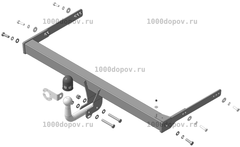 Фаркоп АвтоСтандарт V101A Volkswagen Tiguan 2007-2016 (оцинк. Шар) — рисунок 4