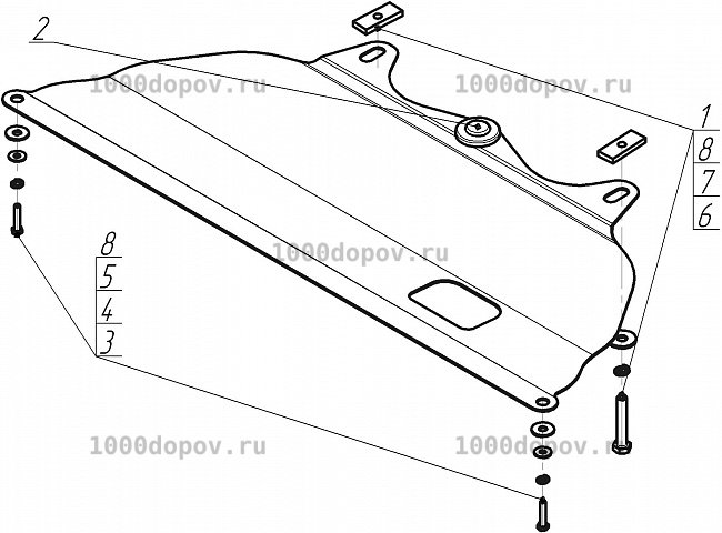 Защита Motodor 08002 на Infiniti FX 45 2002-2008 (ГУР) — рисунок 2