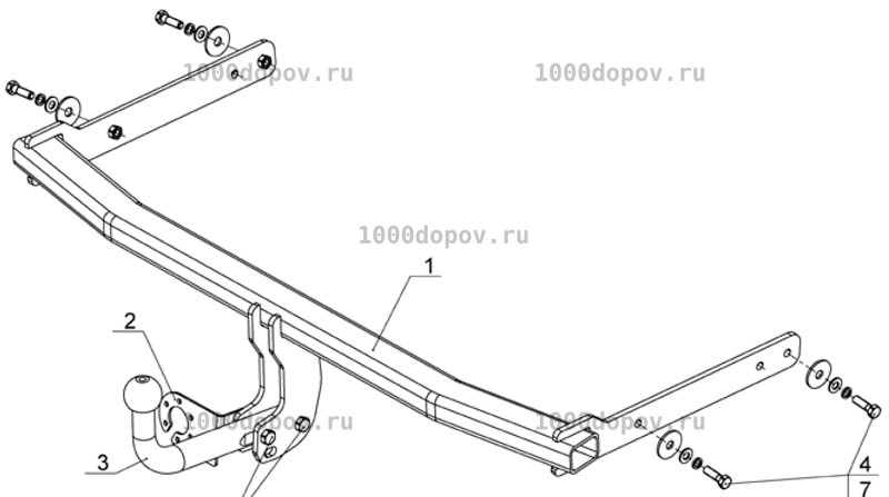 Фаркоп Avtos VW 32 Volkswagen Jetta 2011-2018 — рисунок 3