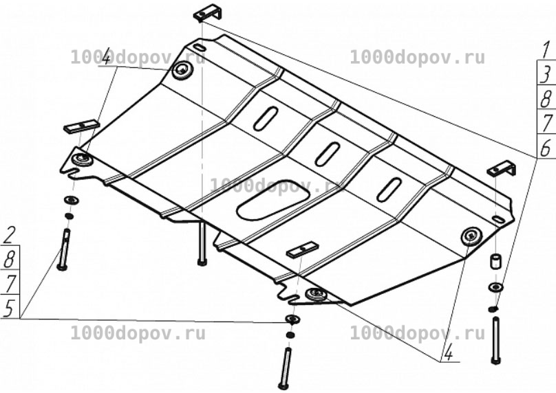 Защита Motodor 02529 Toyota Camry 2006-2011 (Картер, Кпп) — рисунок 2