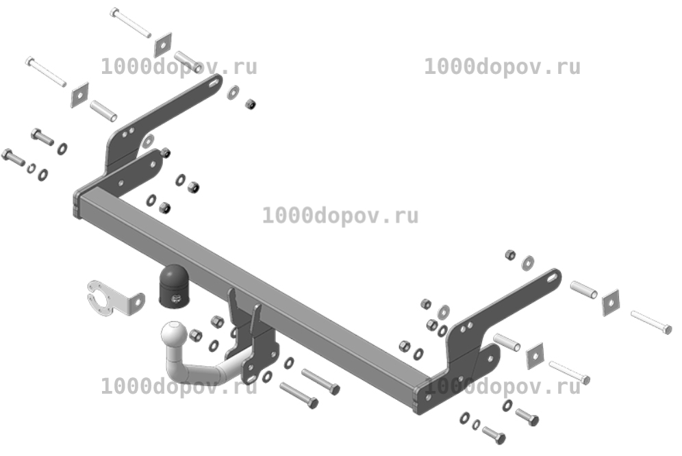 Фаркоп АвтоСтандарт R102A Renault Sandero Stepway 2014- (оцинк. шар) — рисунок 9