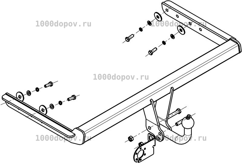 Фаркоп Avtos FD 02 Ford Focus седан, hb 1998-2005 — рисунок 1