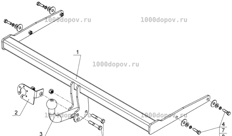 Фаркоп Avtos SK 11 Skoda Rapid 2014-н.в. — рисунок 10