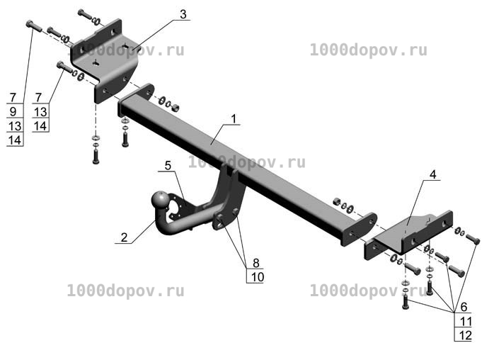 Фаркоп Avtos HY 22 KIA Sportage 3 03/2010-2015 — рисунок 3
