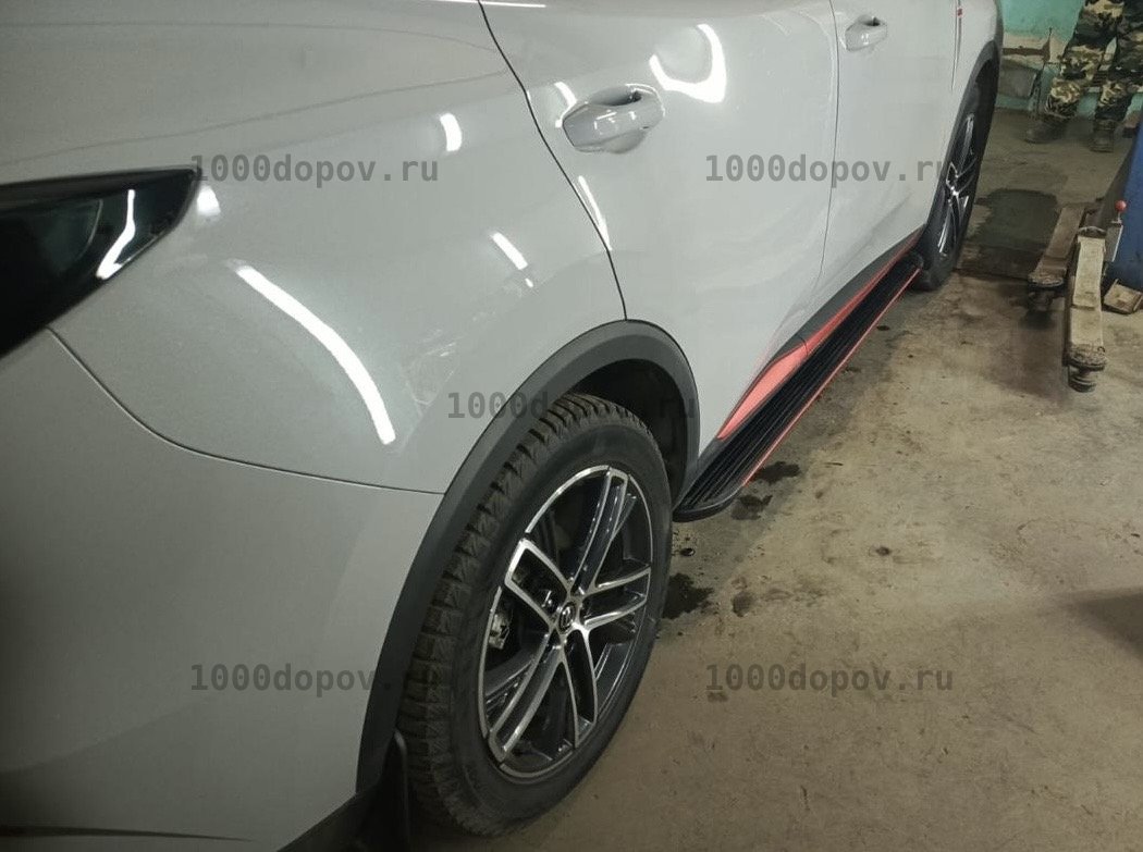 Пороги подножки на Changan CS55 PLUS+ 2023-н.в. красные — рисунок 5