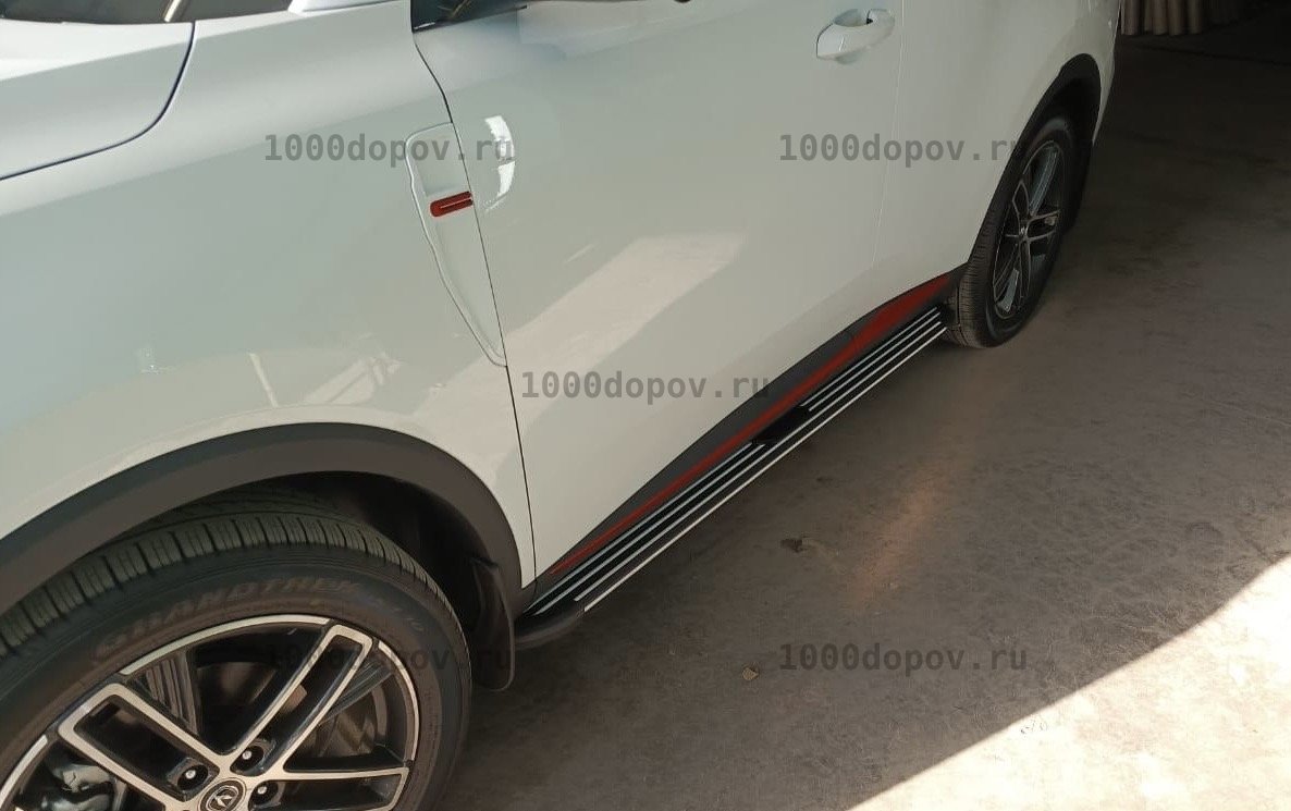 Пороги подножки на Changan CS55 2020-2023 в полоску — рисунок 9
