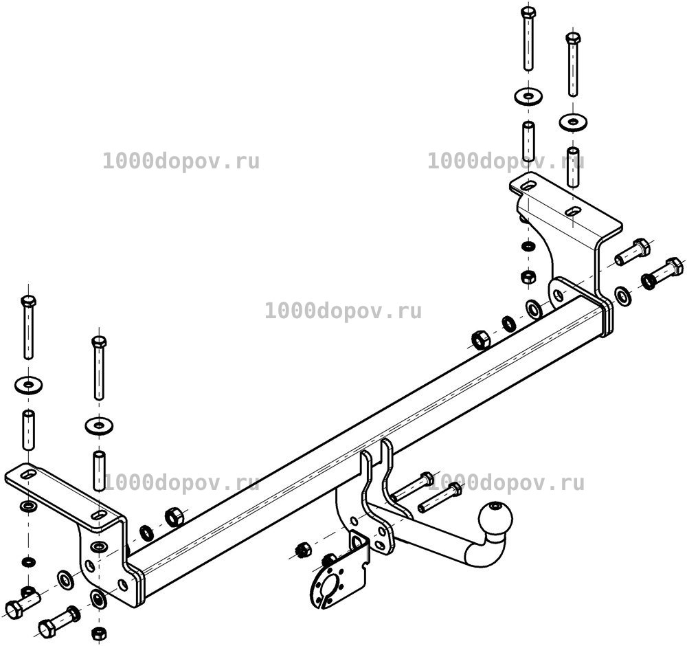 Фаркоп Avtos NS 13 Nissan Qashqai 2007-2014 — рисунок 8