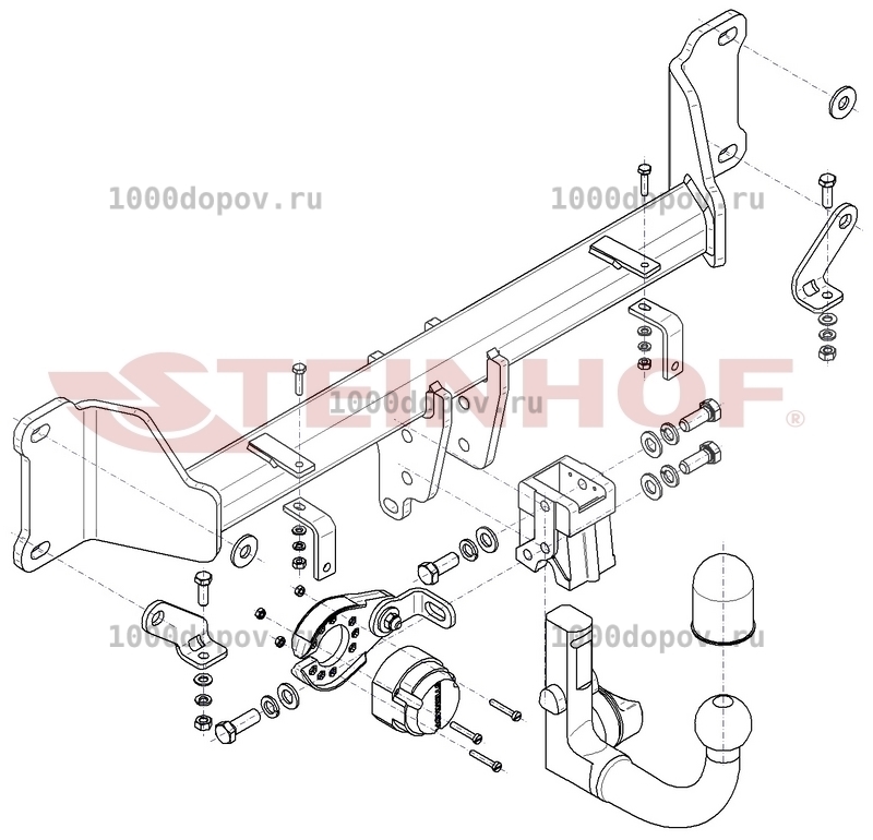Фаркоп Steinhof B-099 BMW X3 (F25) 2010-2017, (G01, F97) 2017-н.в. (быстросъемный) вкл M-Пакет — рисунок 9