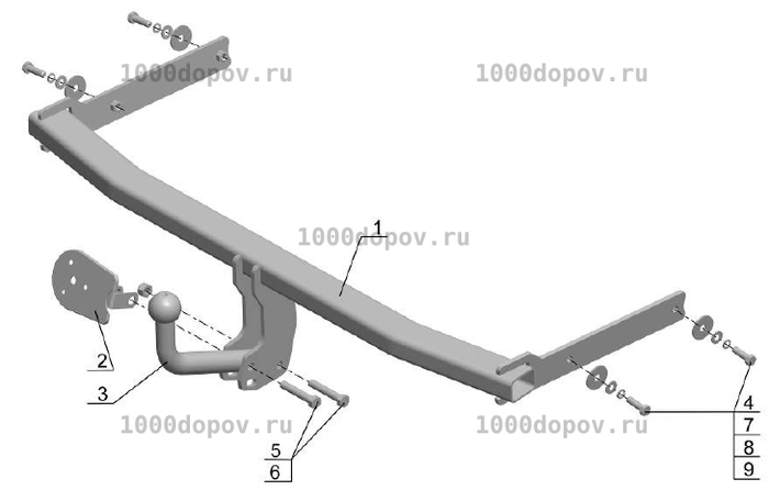 Фаркоп Avtos VW 25 Volkswagen Golf 5 2003-2008 — рисунок 7
