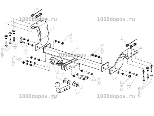 Фаркоп Berg F.9414.001 Haval H6 2014-2020 — рисунок 4