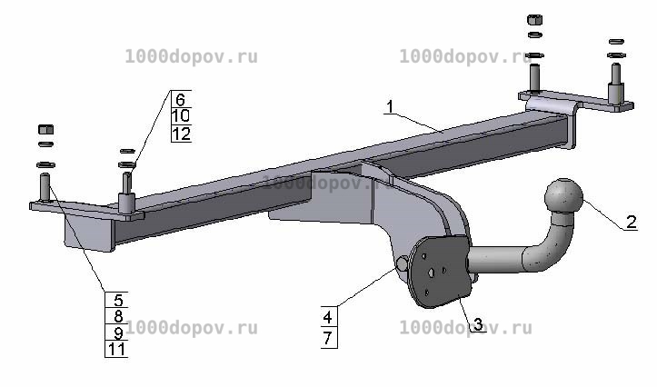 Фаркоп Avtos CE 01 Chery Amulet 2006-2011 — рисунок 2