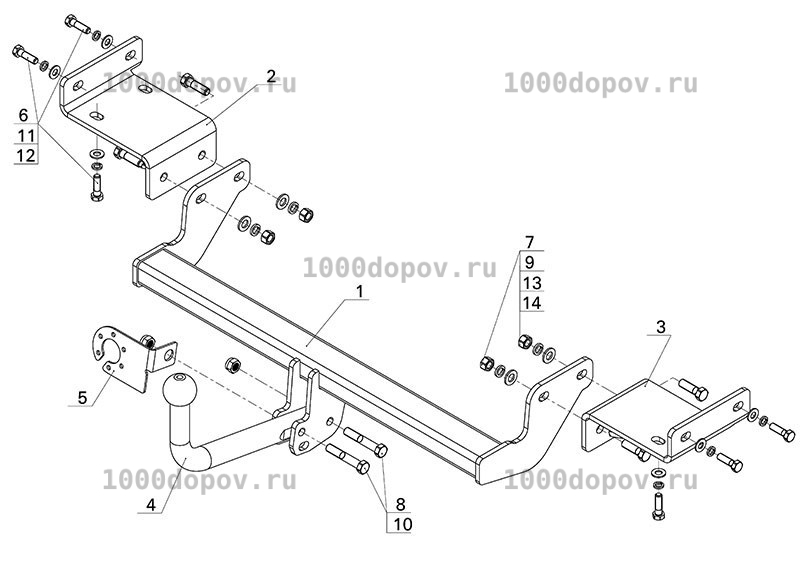 Фаркоп Avtos KI 27 KIA Ceed hb 2012-2018 — рисунок 10