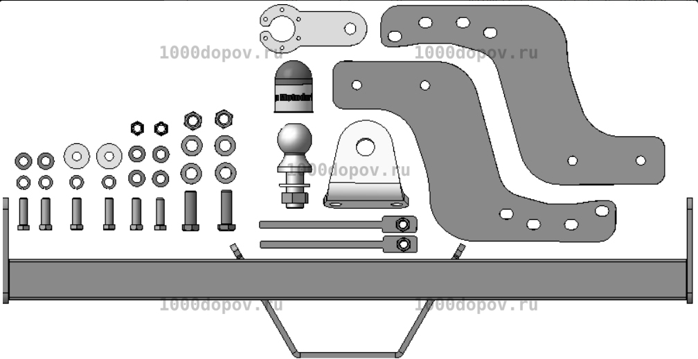 Фаркоп Motodor 93109-FE Great Wall Poer 2021 - н.в. (Оцинк. шар) — рисунок 10