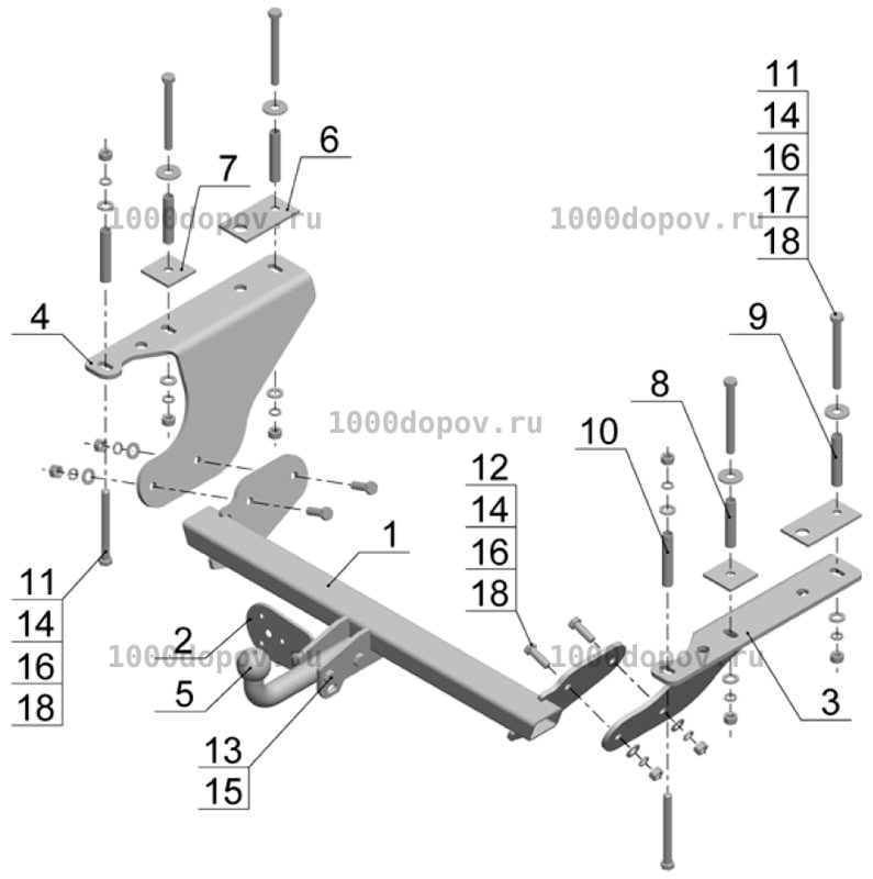 Фаркоп Avtos SU 05 Subaru Forester 2008-2012 — рисунок 6