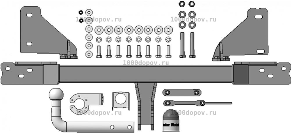 Фаркоп Motodor 94204-A Geely Atlas PRO с 2021- (оцинк. шар) — рисунок 3