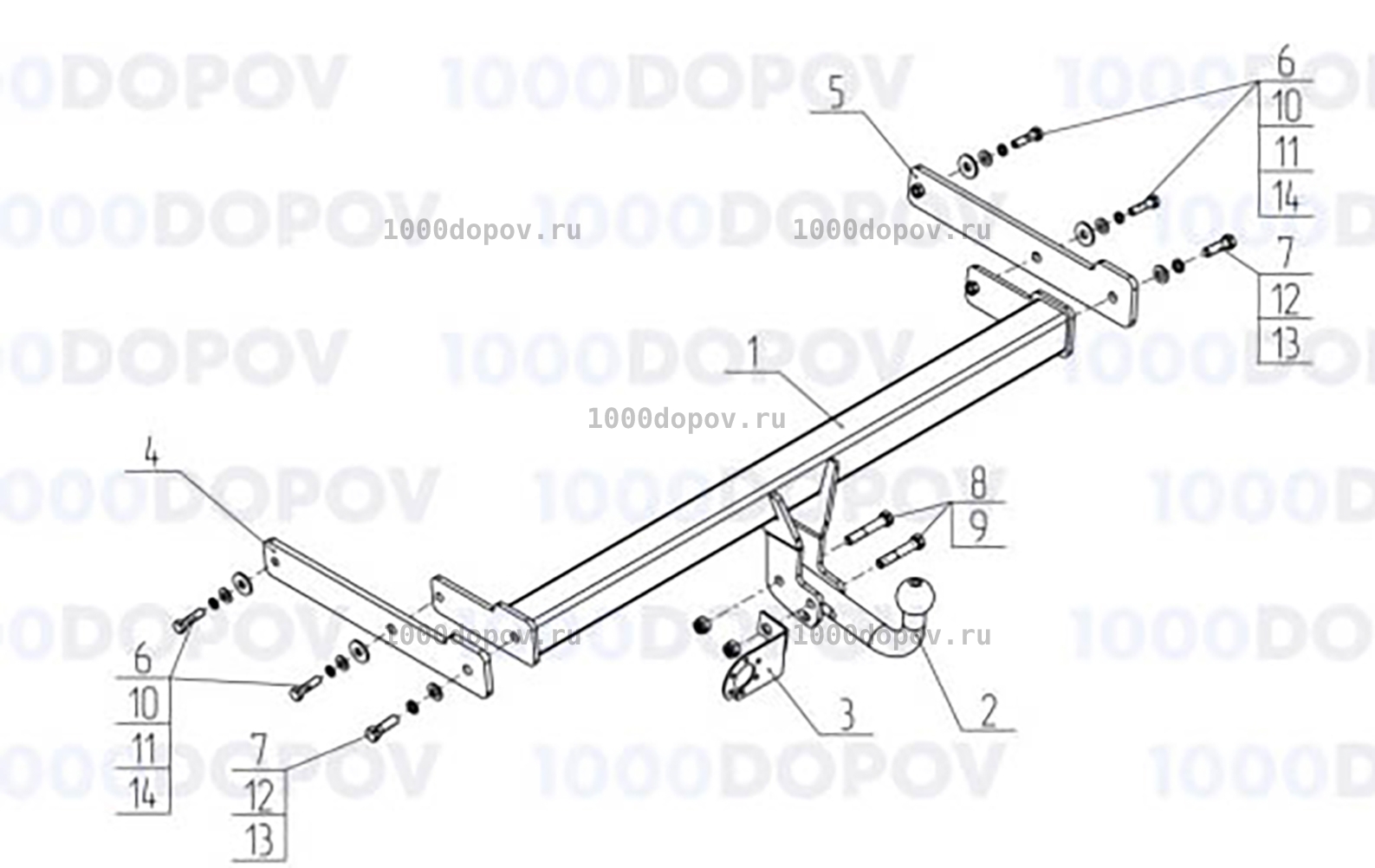 Фаркоп Avtos VW 38 Volkswagen Passat B8 2015-н.в — рисунок 1