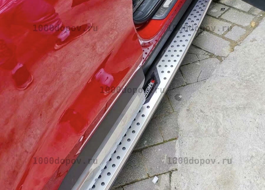 Пороги подножки на Hyundai Santa Fe 4 2019-2023 BMW стиль — рисунок 2