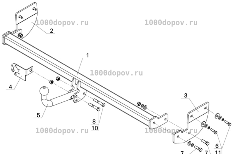 Фаркоп Avtos HY 27 Hyundai Elantra 2013-2016 — рисунок 8