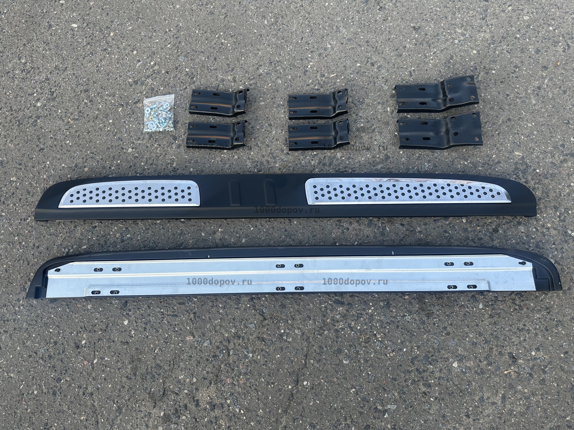 Пороги подножки на Chevrolet Captiva 2006-н.в черные — рисунок 11