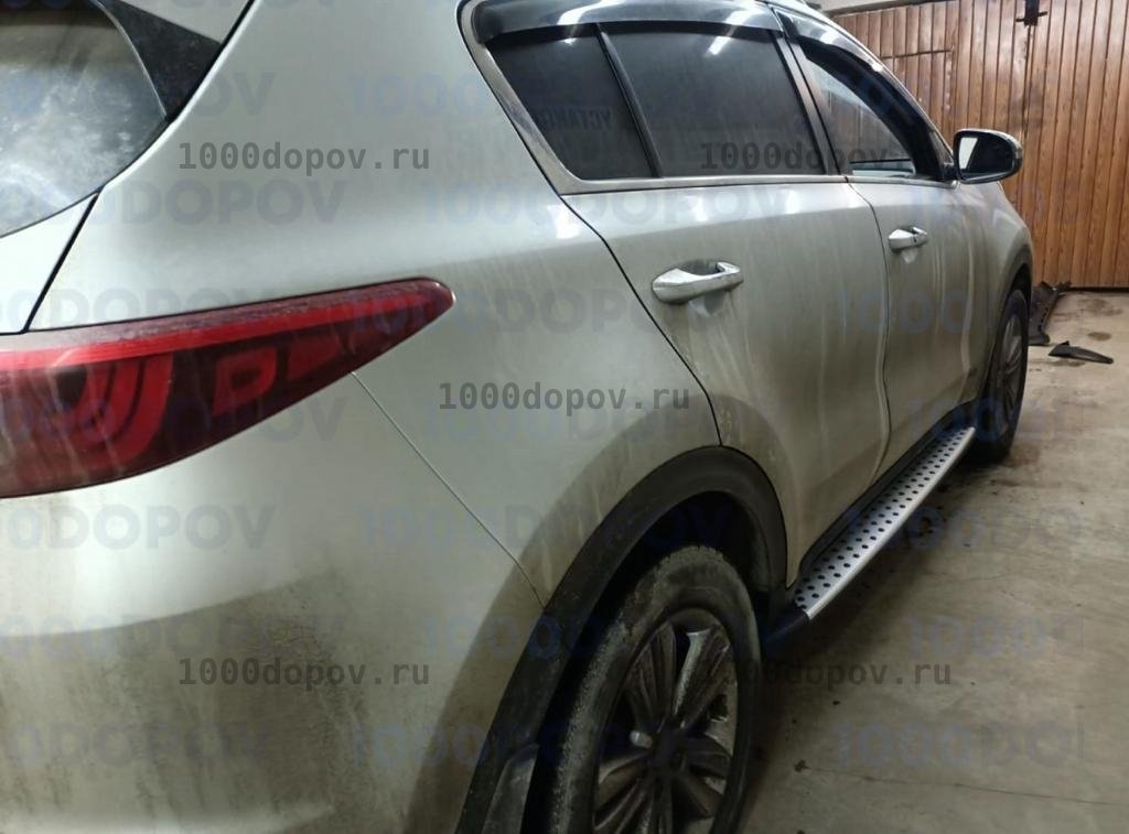 Пороги подножки на Kia Sportage 2016-2022 (в стиле BMW) — рисунок 5