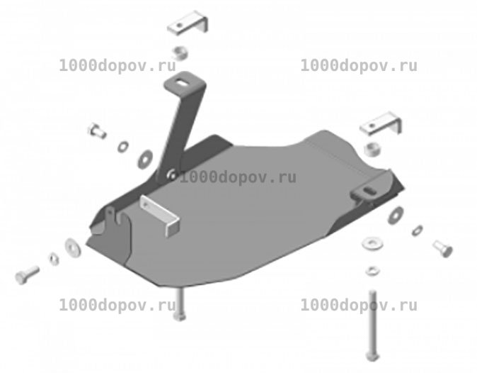 Защита Motodor 00943 на Hyundai Santa Fé IV 2018-2020 (Зад. дифф.) — рисунок 1