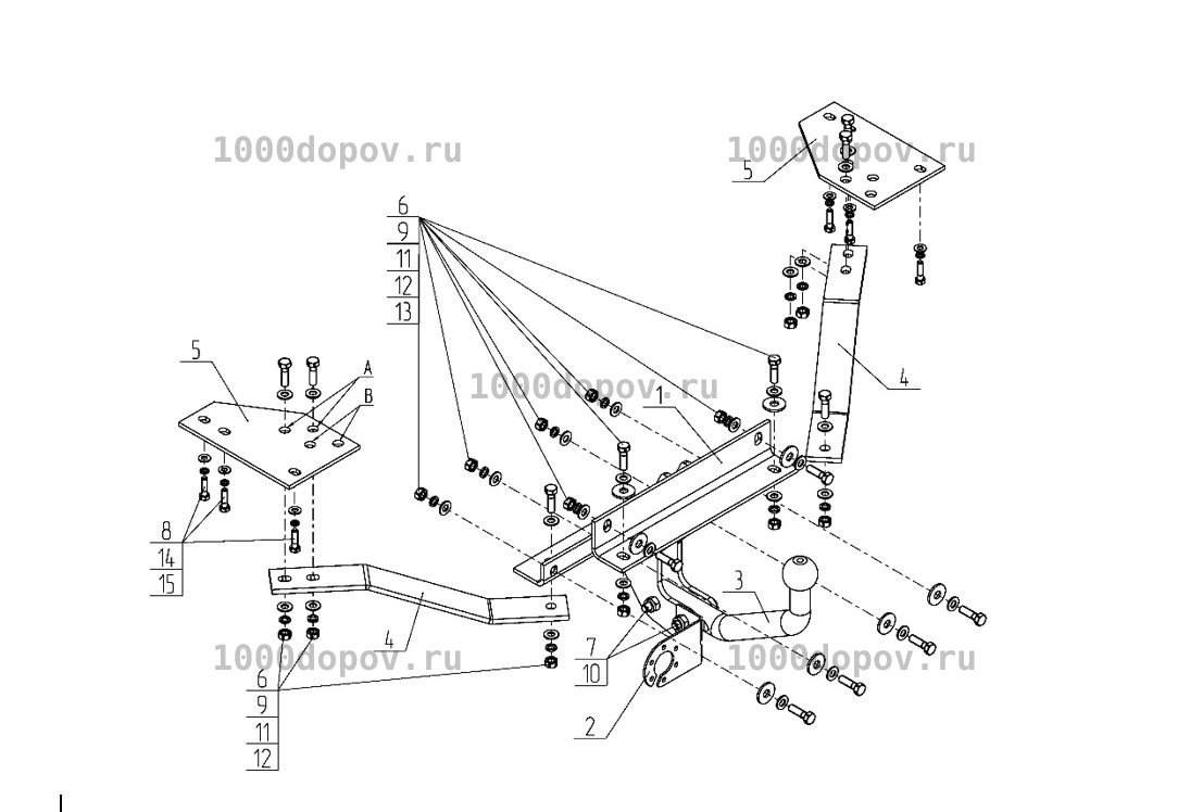 Фаркоп Avtos VL 04 Volvo S40 2004-н.в. — рисунок 4